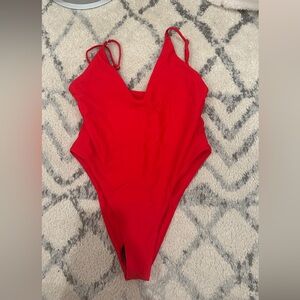 That’s so fetch red bodysuit/bathing suit